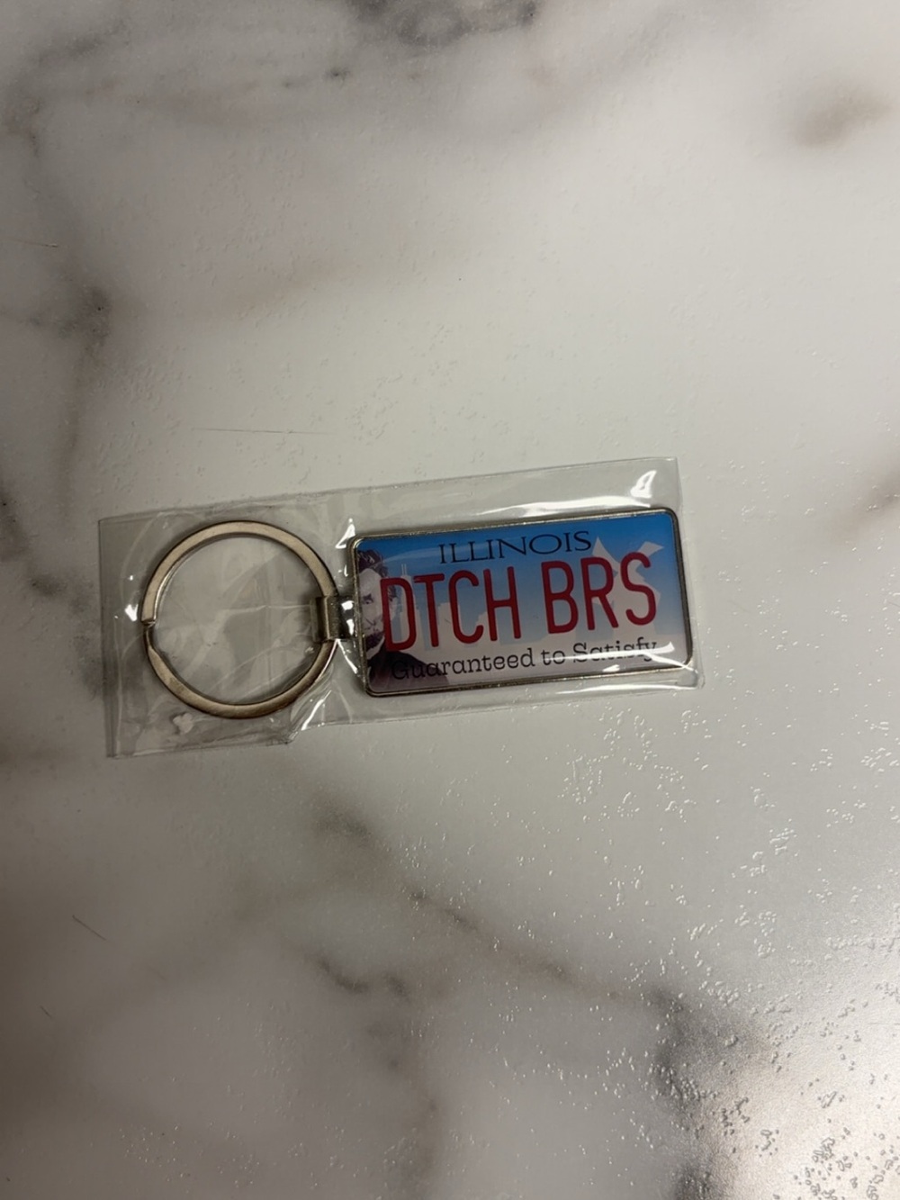 Dutch Bros Blue & Red Illinois License Plate Keychain